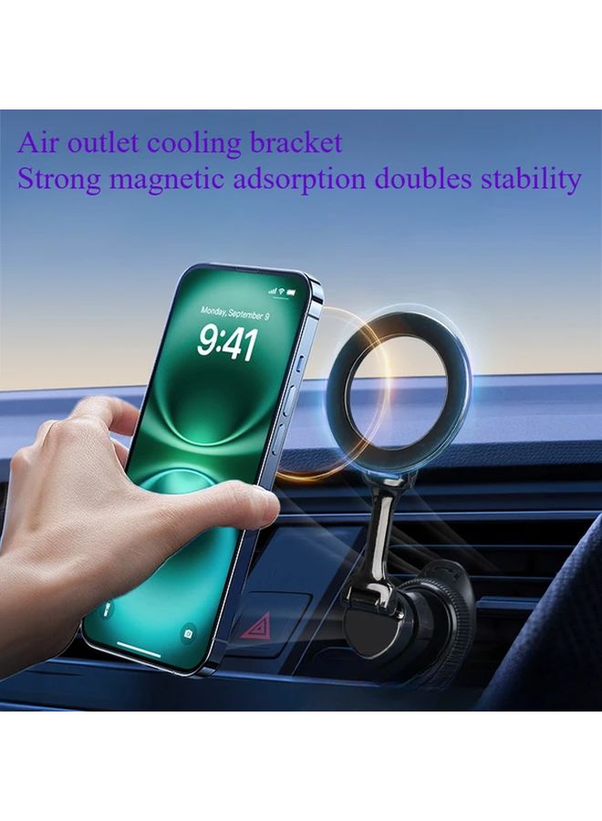 Universal Magnetic Car Phone Holder Snap On Mount Black - Image 3